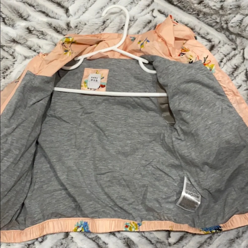 Peach Floral babyGap windbreaker hooded zip up